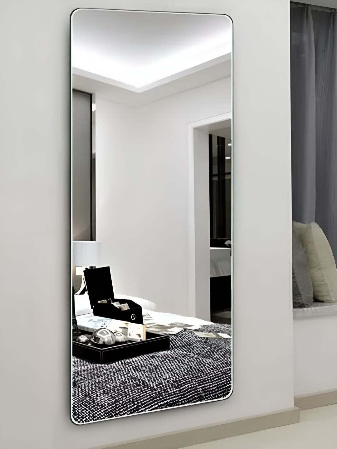 Art Street Transparent Wall Mount Rectangular Glass Wall Mirror-picture-44