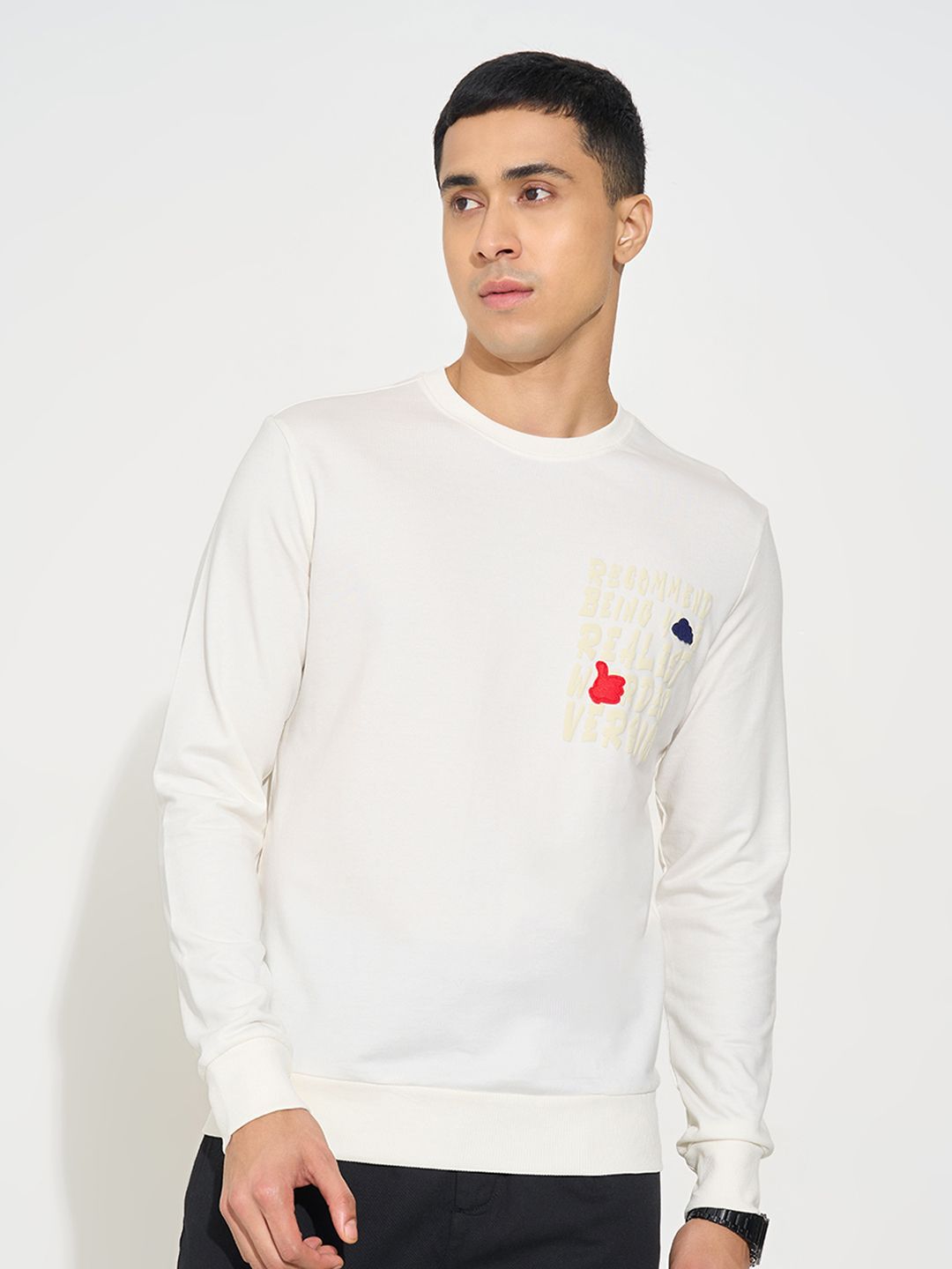 People Men Typography Printed Round Neck Pure Cotton Sweatshirt-picture-13