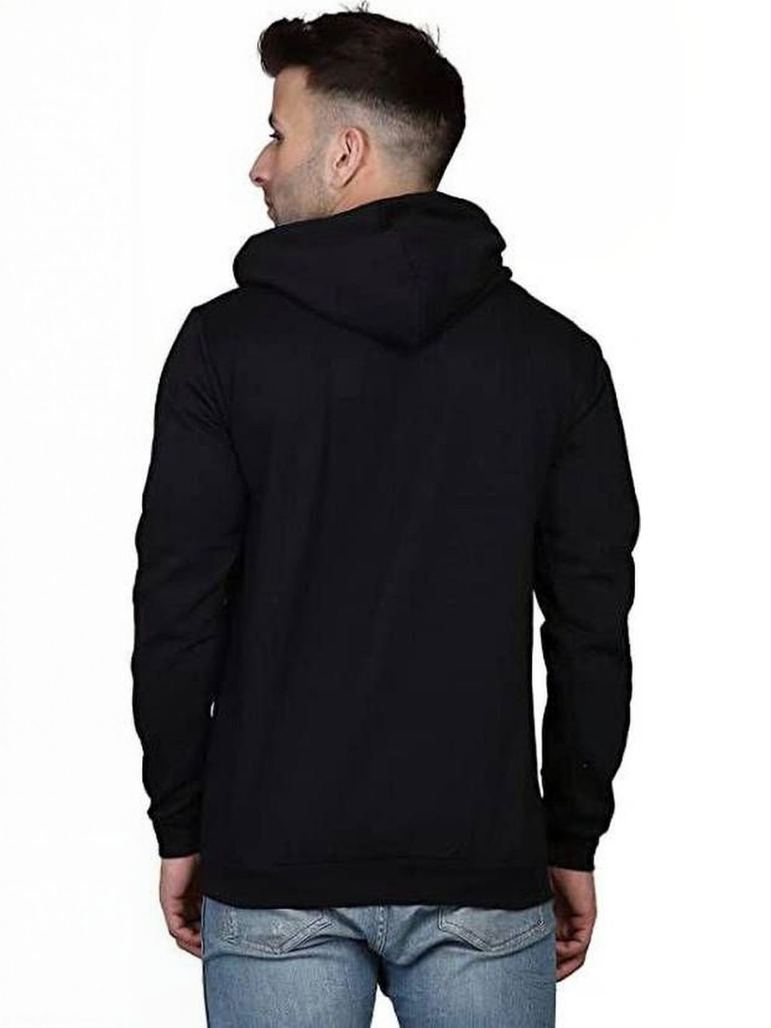VALUE CREATION Men Black Cotton Solid Hooded Pullover-picture-50