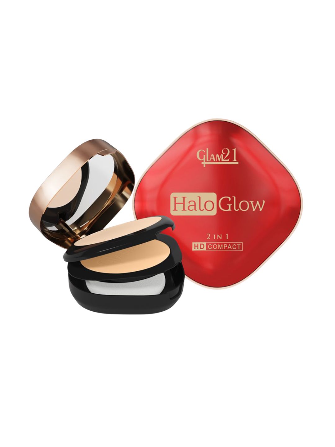 GLAM21 Halo Glow 2 IN 1 HD Long Lasting Compact With Vitamin E - 18 g - Honey 04