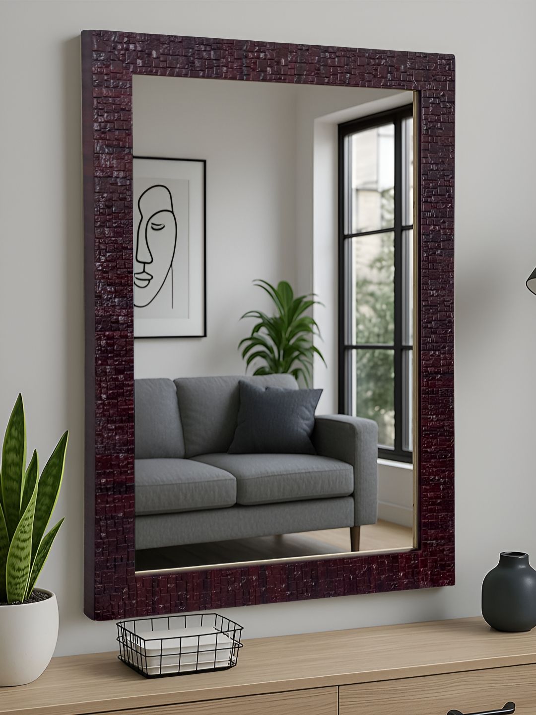 Art Street Wall Mount Decorative Wall Mirror With Frame