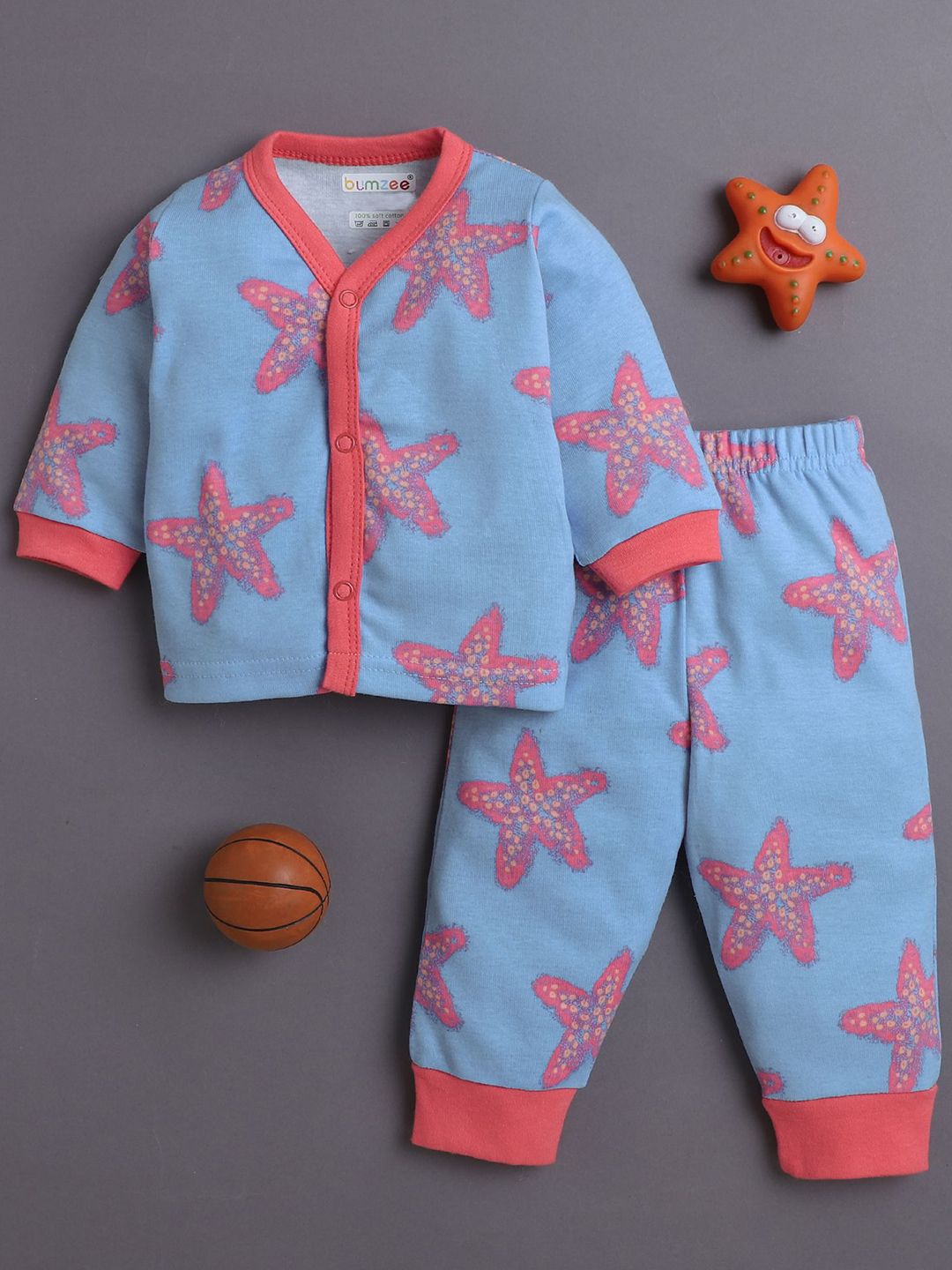 BUMZEE Girls Printed Full Sleeves Jabla & Pyjama Night suit Set