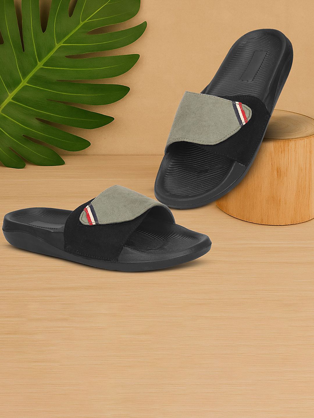 PERY PAO Men Colourblocked Sliders Flip Flop-picture-12