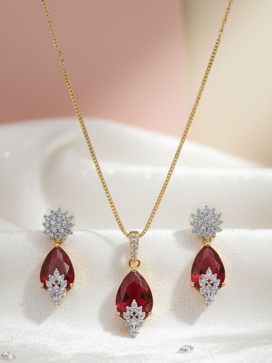 Cristal Craft Silver-Plated Alloy Artificial Stones & Beads Jewellery Set-picture-14