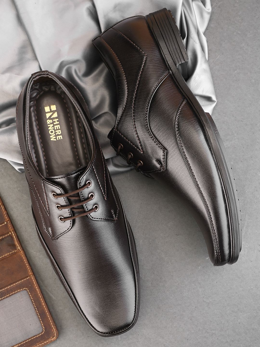 HERE&NOW Brown Office Formal Shoes-picture-36
