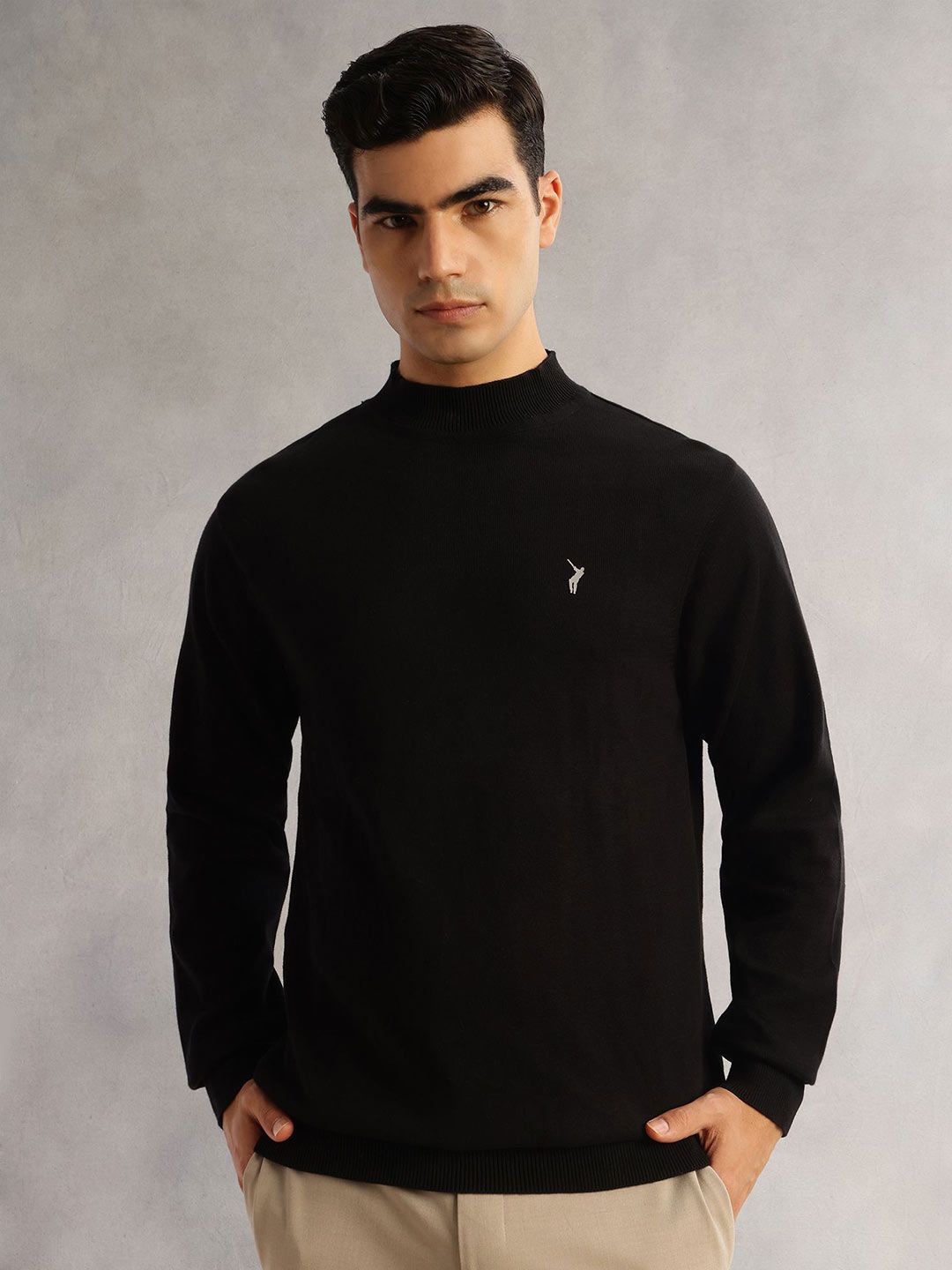 Thomas Scott Men Solid High Neck Pullover Sweater-picture-50