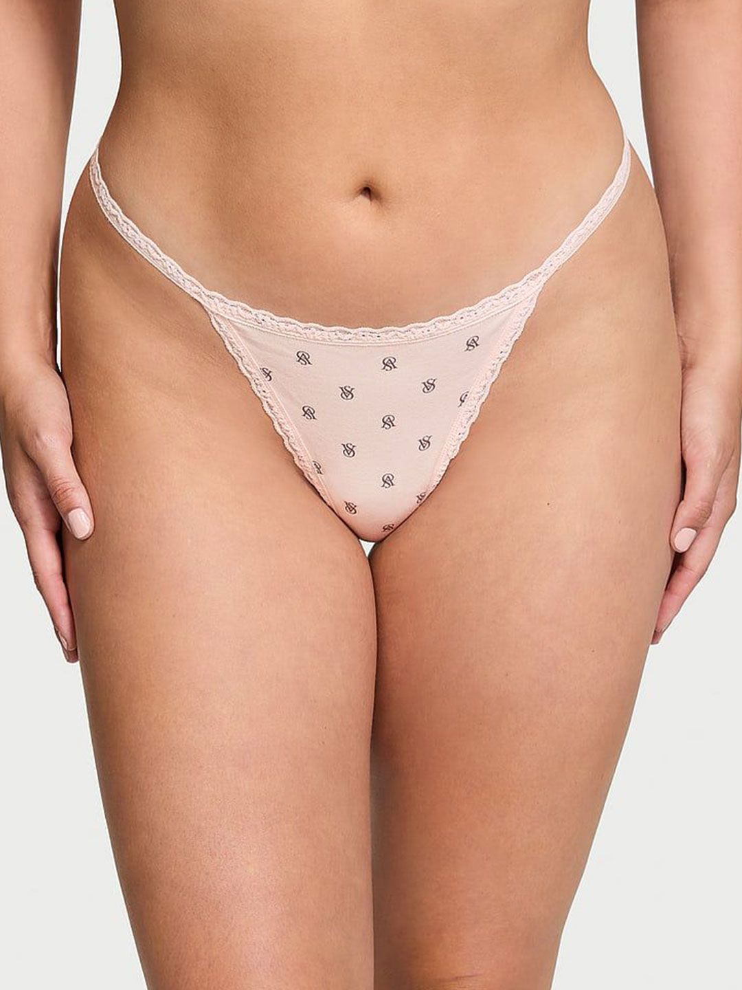 Victoria's Secret Women Printed Lace-Trim Thongs Briefs-picture-40