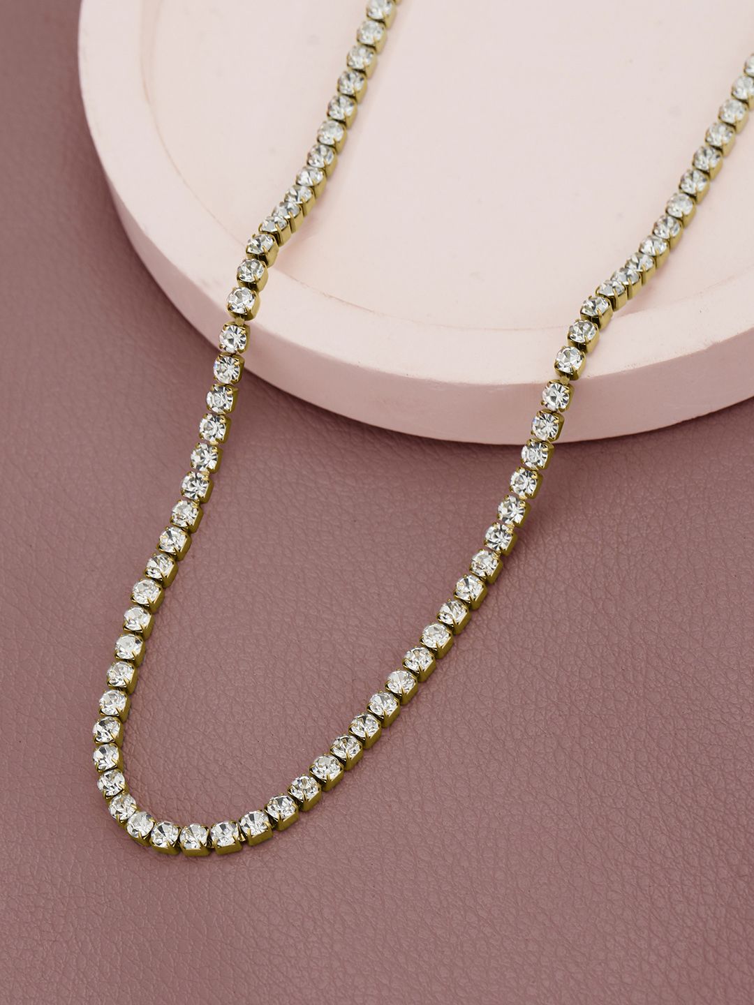 carlton london Gold Plated CZ Tennis Necklace-picture-10