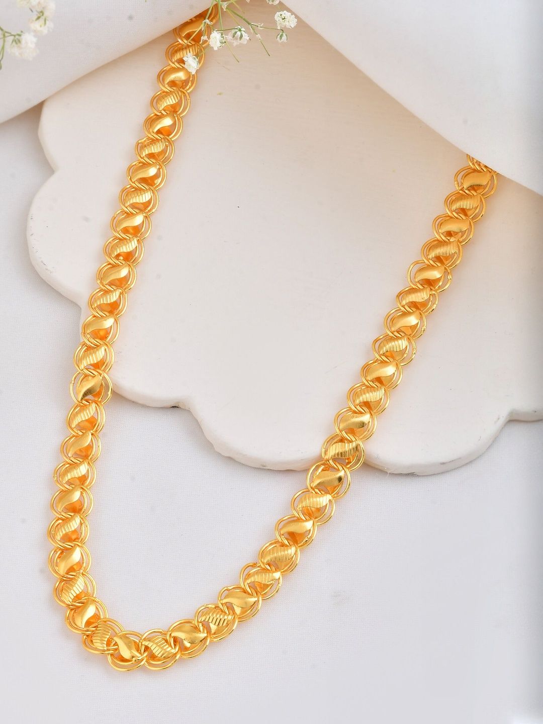 Jewels Nest Men Stainless Steel Gold-Plated Link Chain Minimal Chain-picture-33