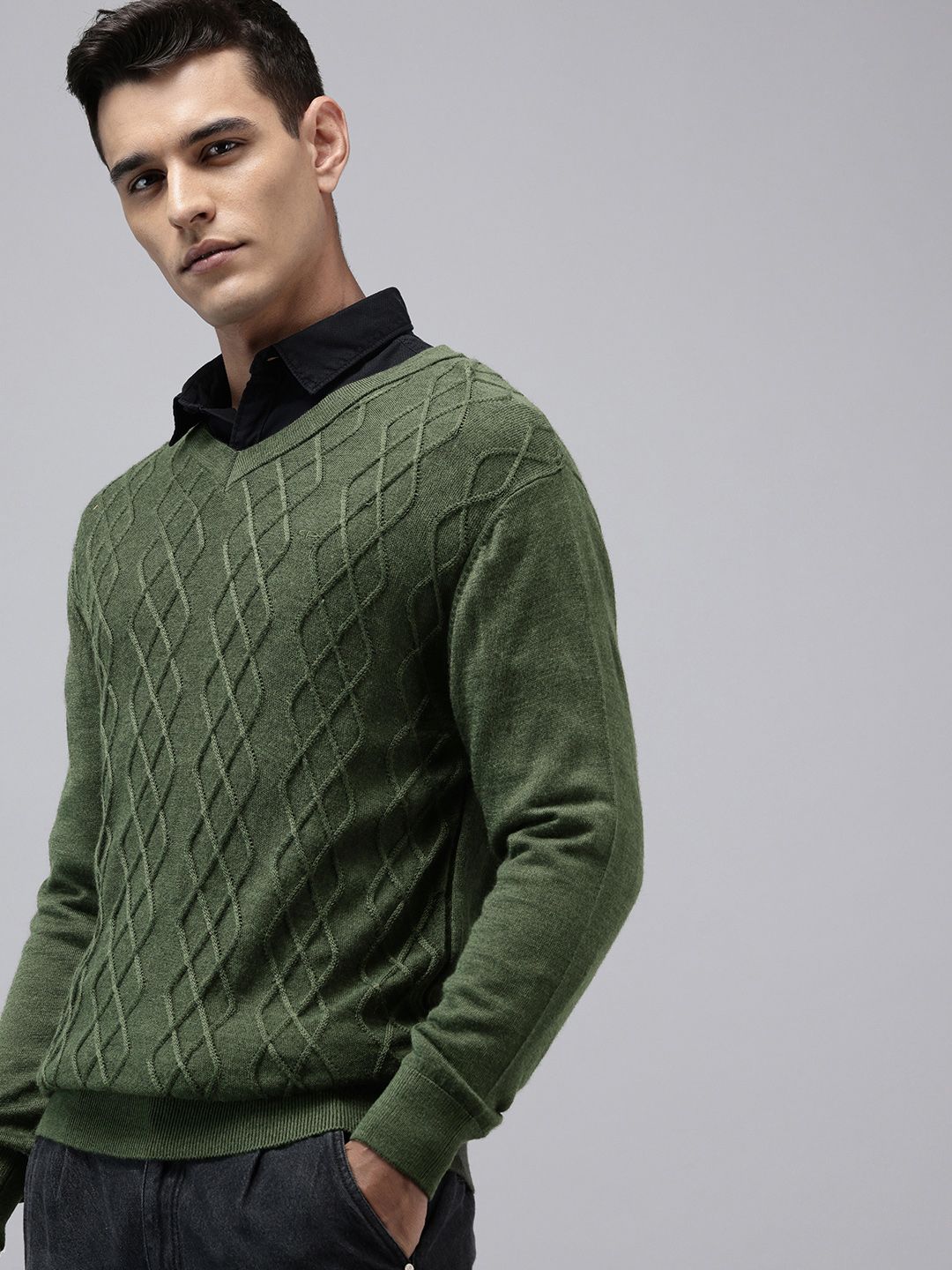 ColorPlus Self Design Textured Pullover Sweater-picture-45