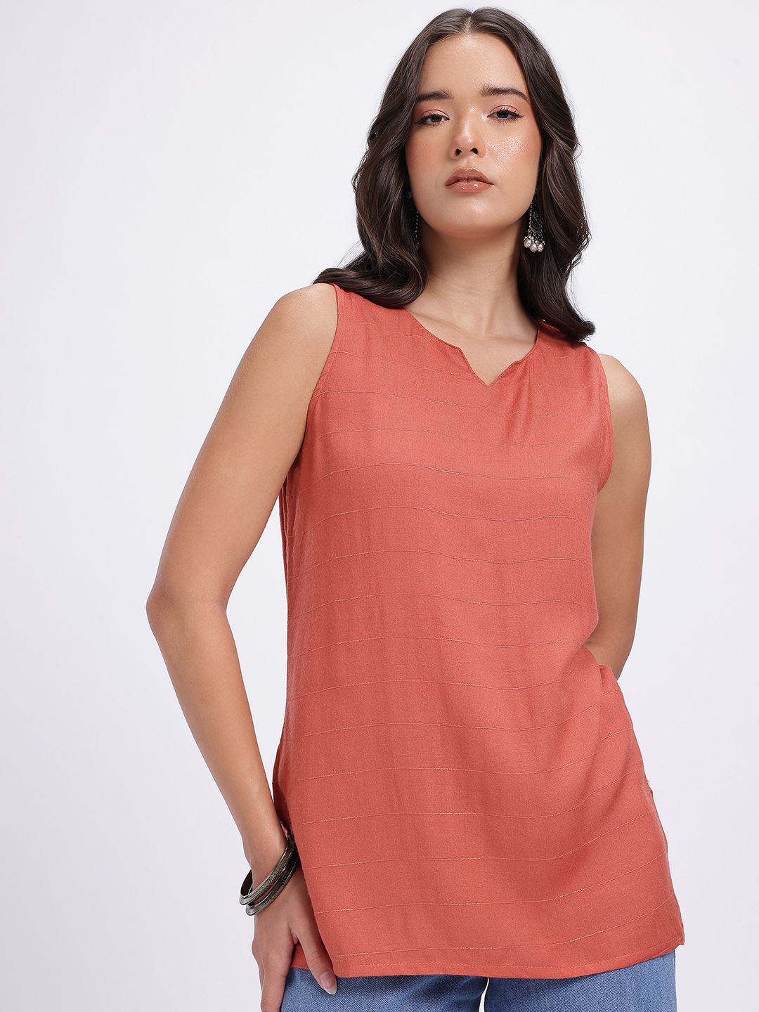 Anouk Rustic Self Striped Straight Kurti-picture-33