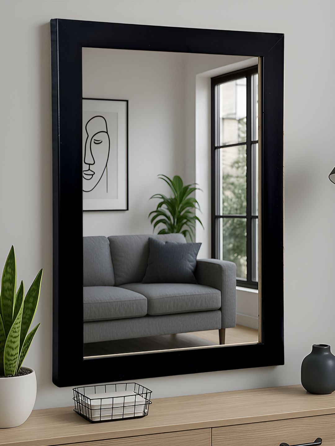 Art Street Wall Mount Decorative Wall Mirror With Frame-picture-55