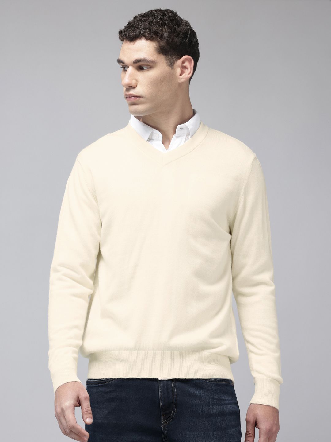 ColorPlus V-Neck Knitted Pullover-picture-47