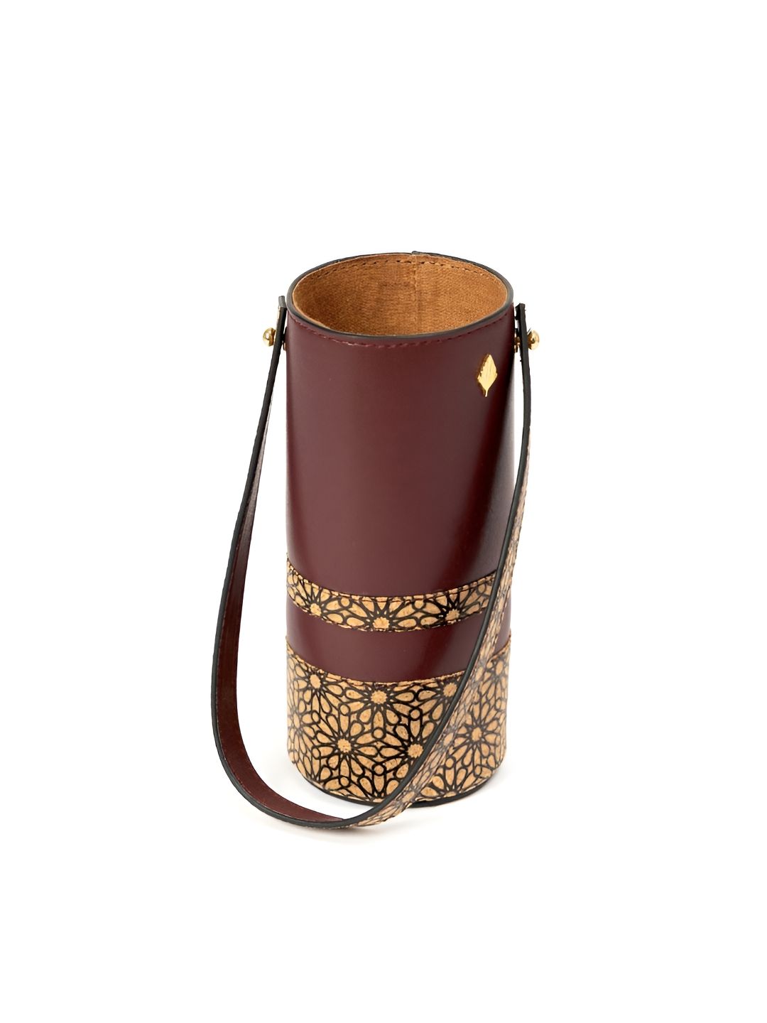 Green Hermitage Brown & Beige Printed Wine Bottle Holder-image-20