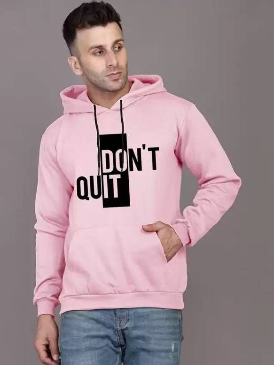 VALUE CREATION Men Pink Cotton Printed Hooded Pullover-picture-14