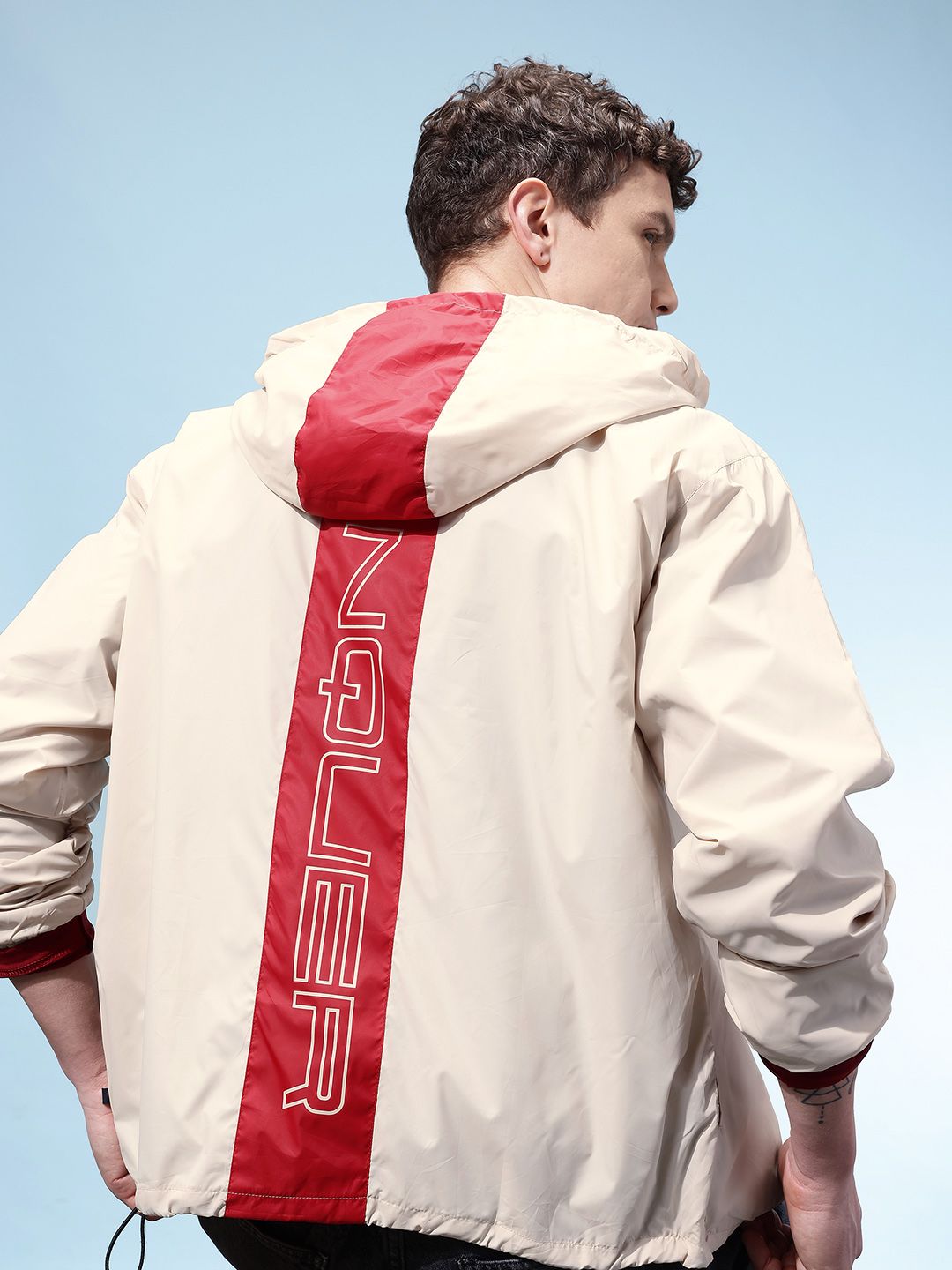 glitchez Typography Windcheater Hooded Jacket With Toggled Hem-picture-26