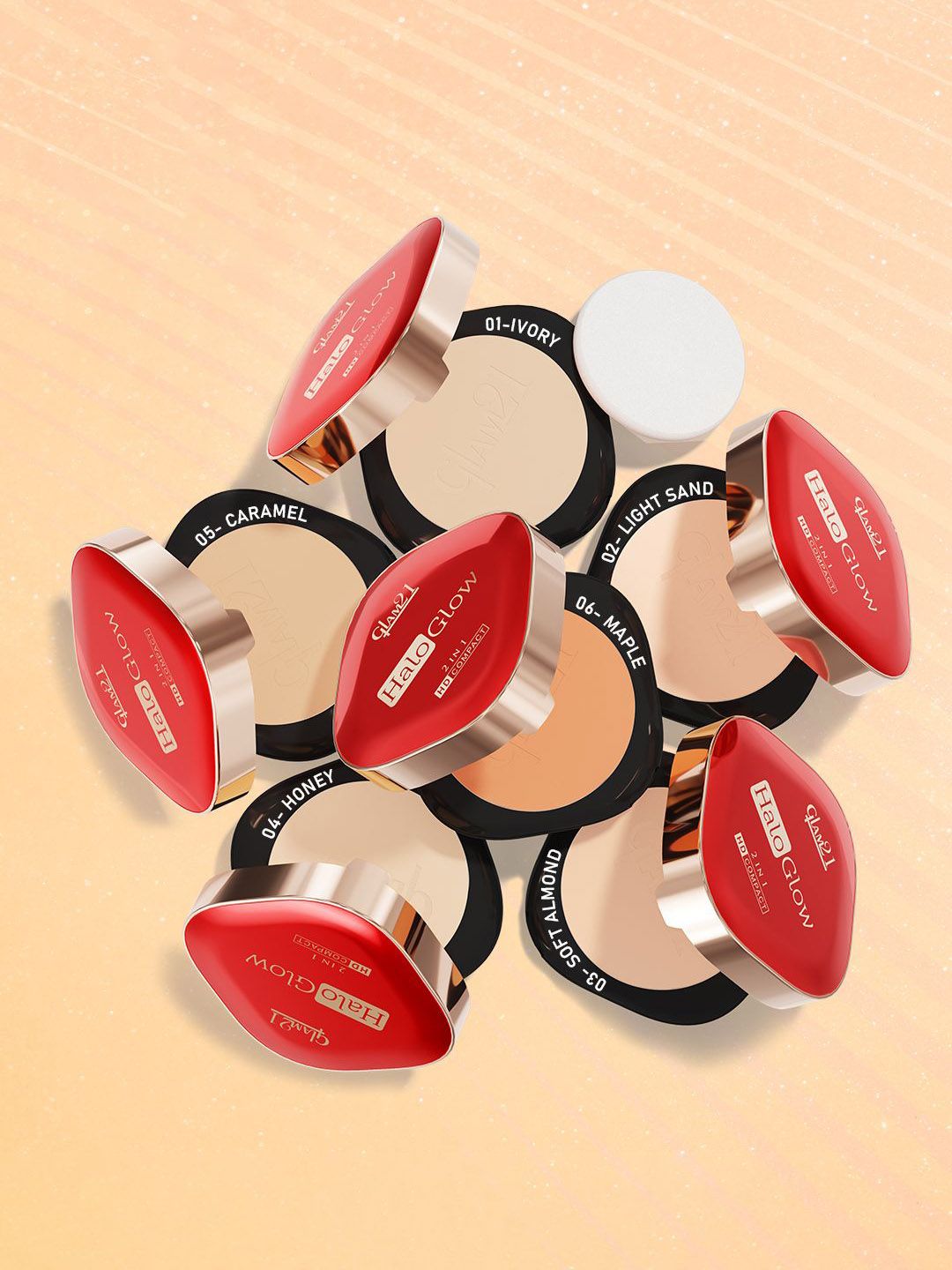 GLAM21 Women Halo Glow 2 In 1 HD Compact With Vitamin E - 18 g - Soft Almond 03
