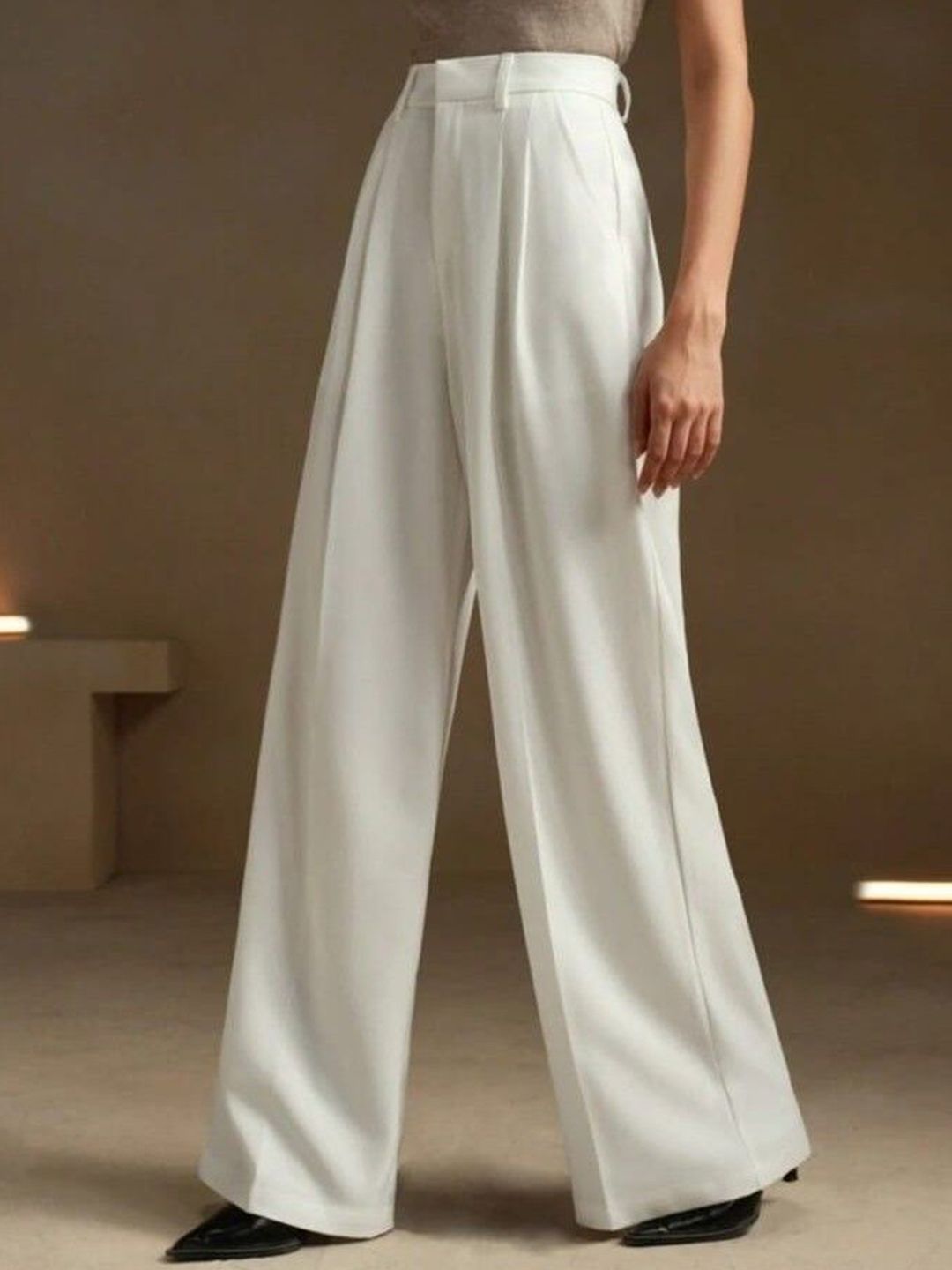 Next One Women Smart Loose Fit High-Rise Pleated Korean Pants-picture-16