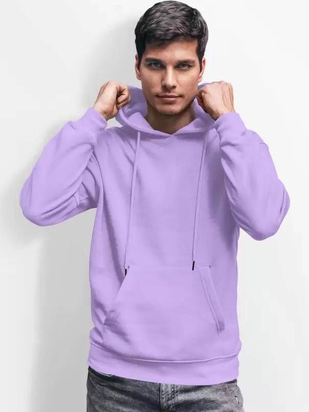 VALUE CREATION Men Purple Cotton Solid Hooded Pullover-picture-22