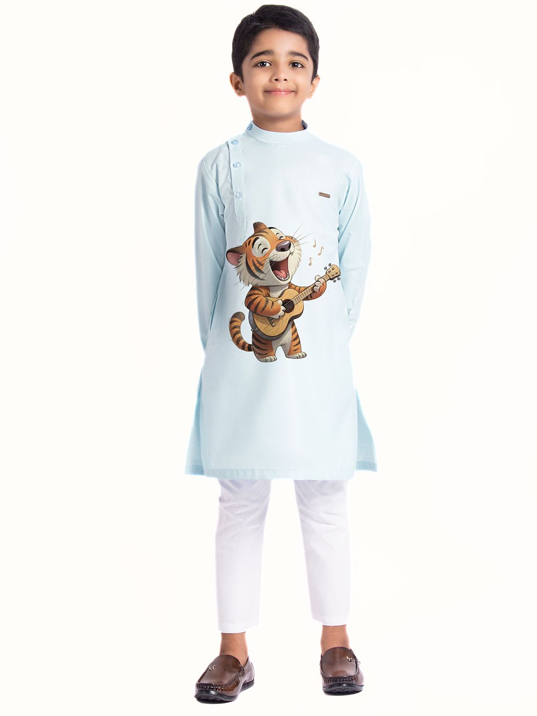 DEVOILER Kids-Boys Printed Cotton Kurtas-picture-26