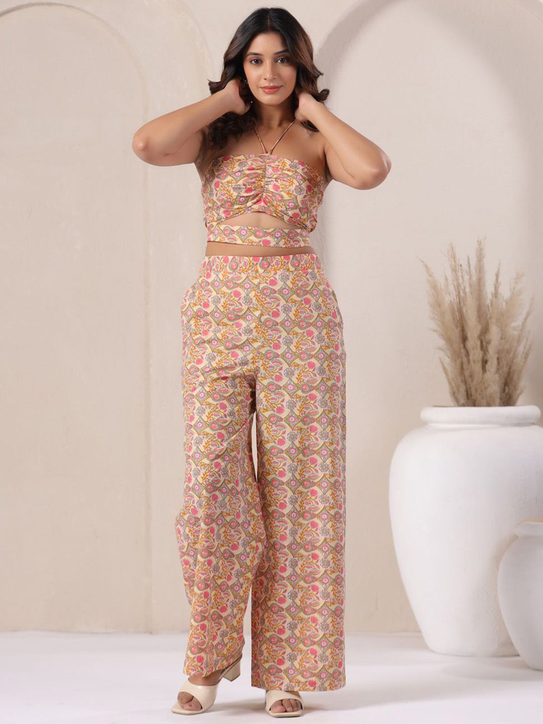 Zenava by Myntra Printed Top With Trousers Co-Ords-image-23