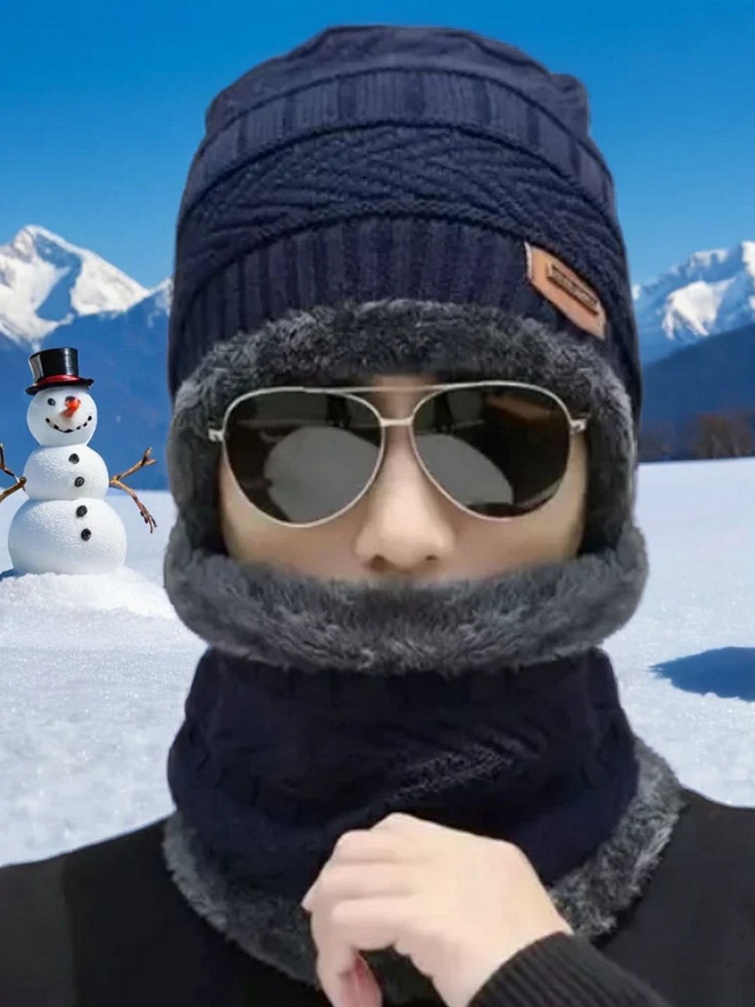 Infispace Unisex Beanie Cap With Neck Warmer-image-22