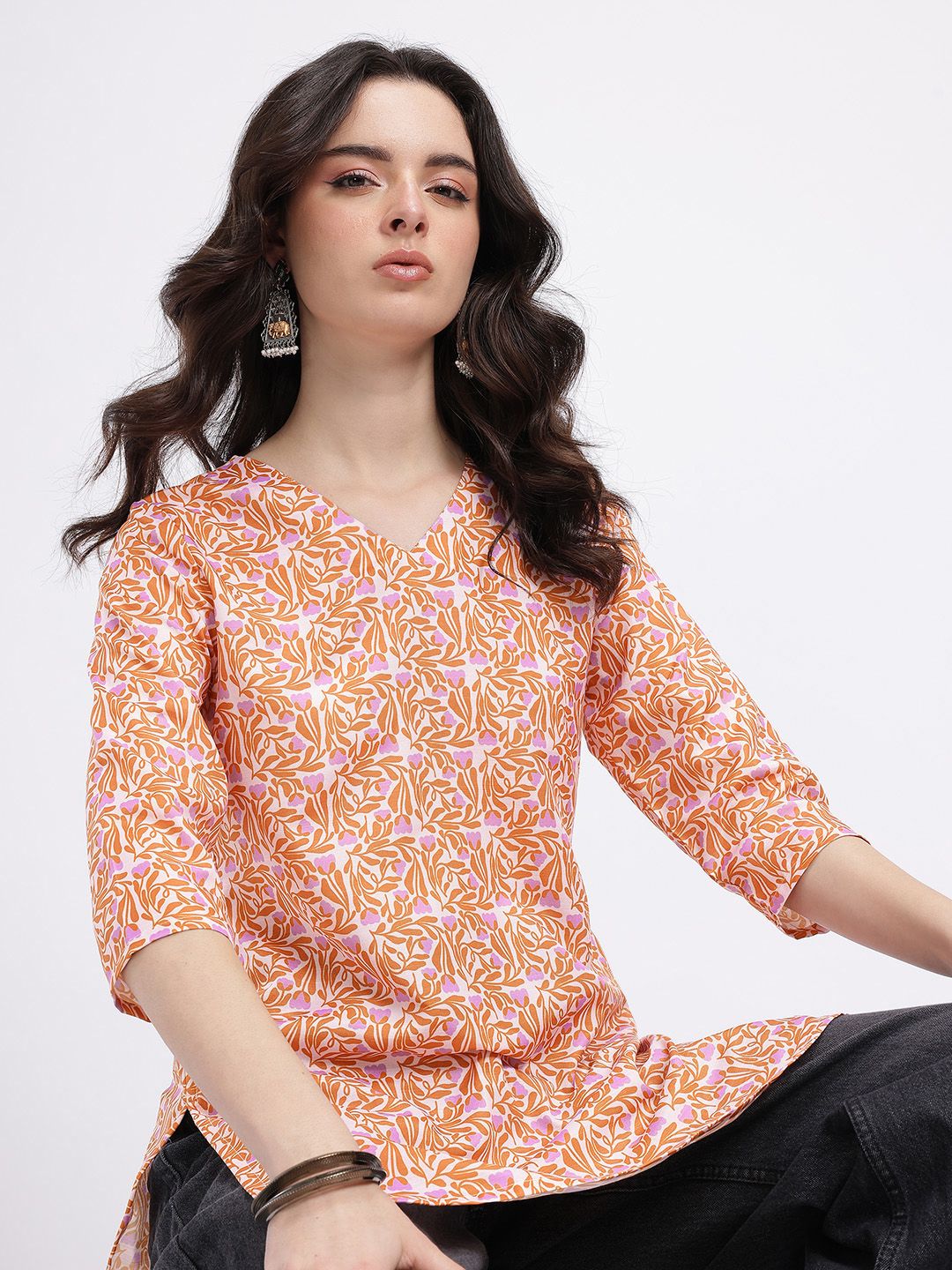 Anouk Rustic Floral Print Kurti-image-47