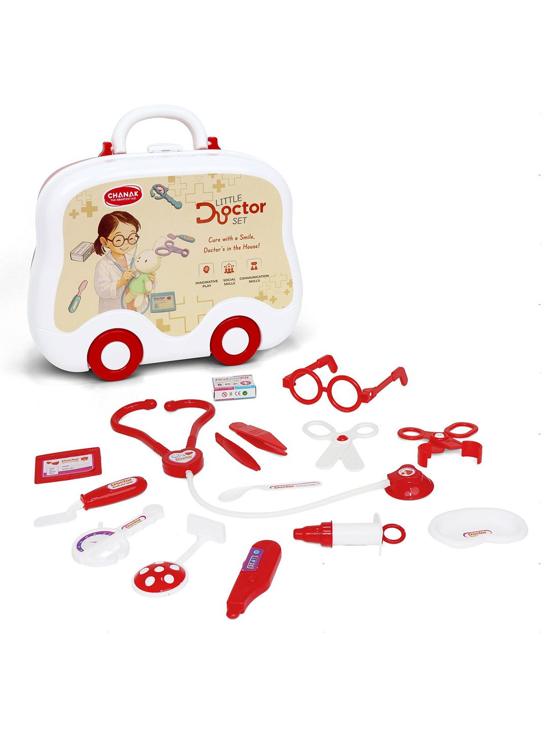 Aditi Toys Kids 15-Piece Doctor Playset With Suitcase-picture-56