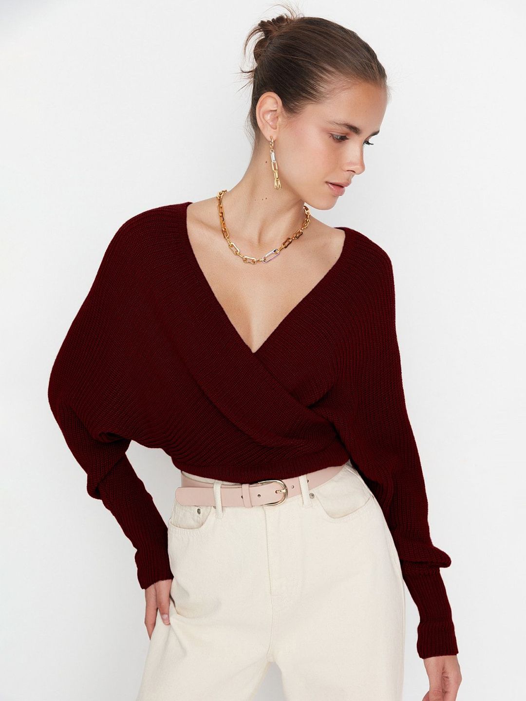 Trendyol Women V Neck Pullover Sweaters-picture-23