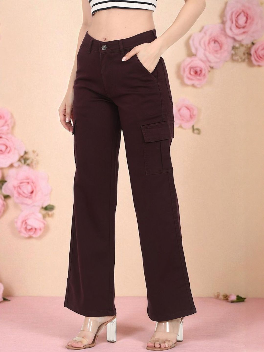 DressBerry Women Straight Fit High-Rise Cargo Jeans-image-48