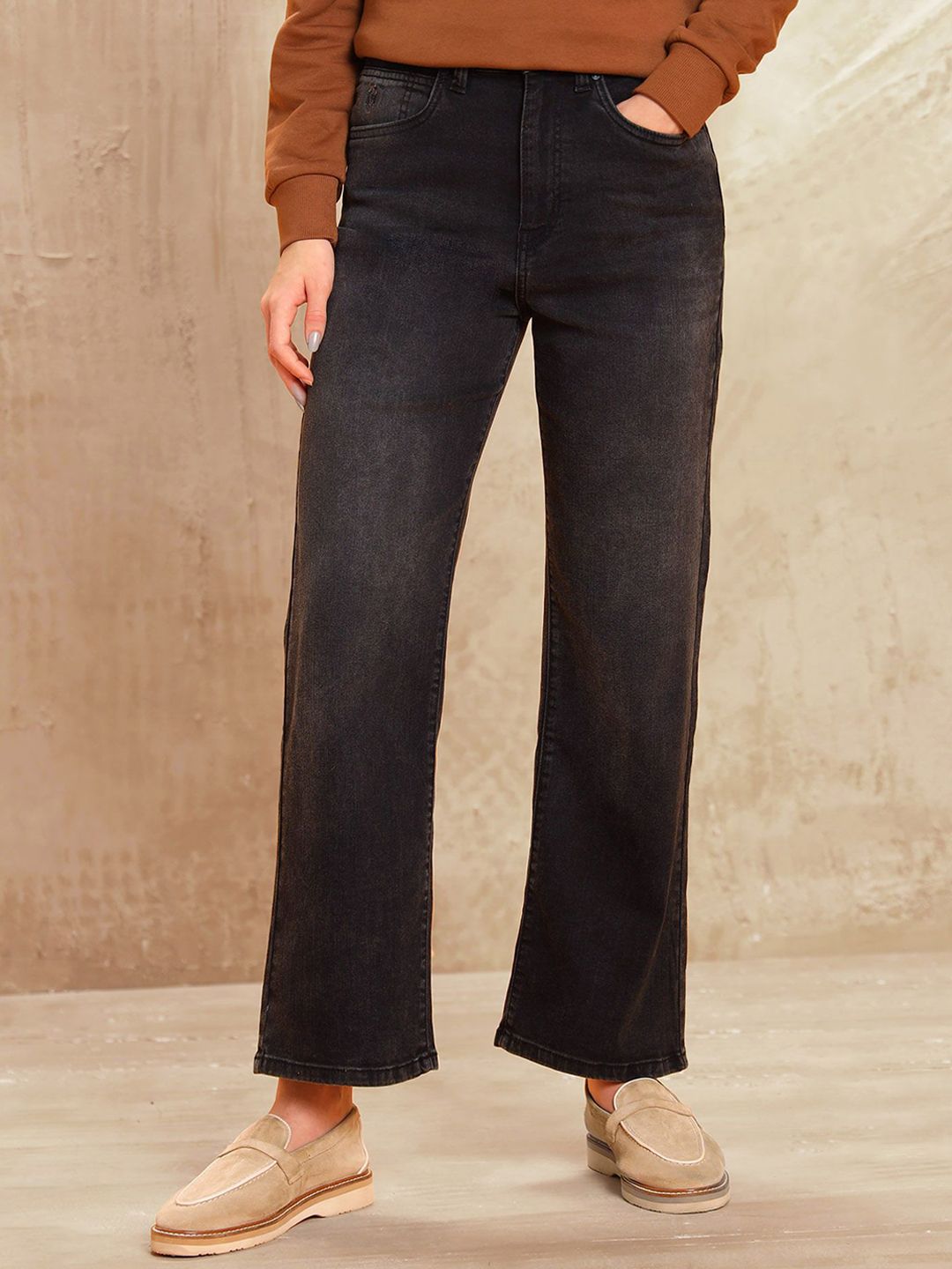 U.S. Polo Assn. Women Straight Fit Mid-Rise Light Fade Stretchable Jeans-picture-38