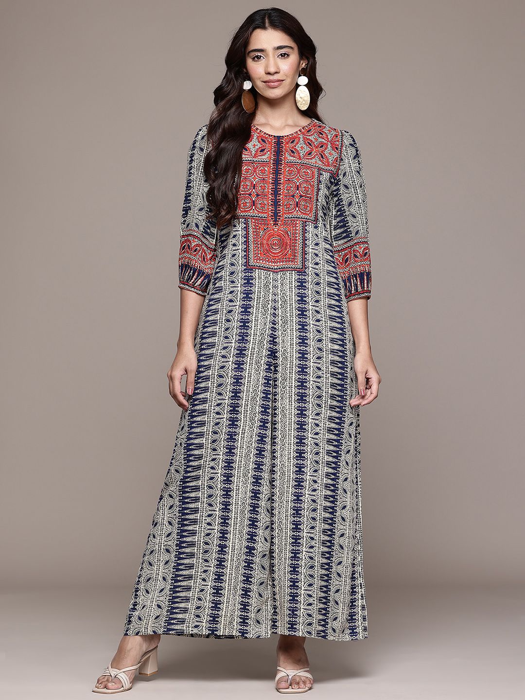 aarke Ritu Kumar Ethnic Motifs Printed Round Neck Basic Jumpsuit-picture-34