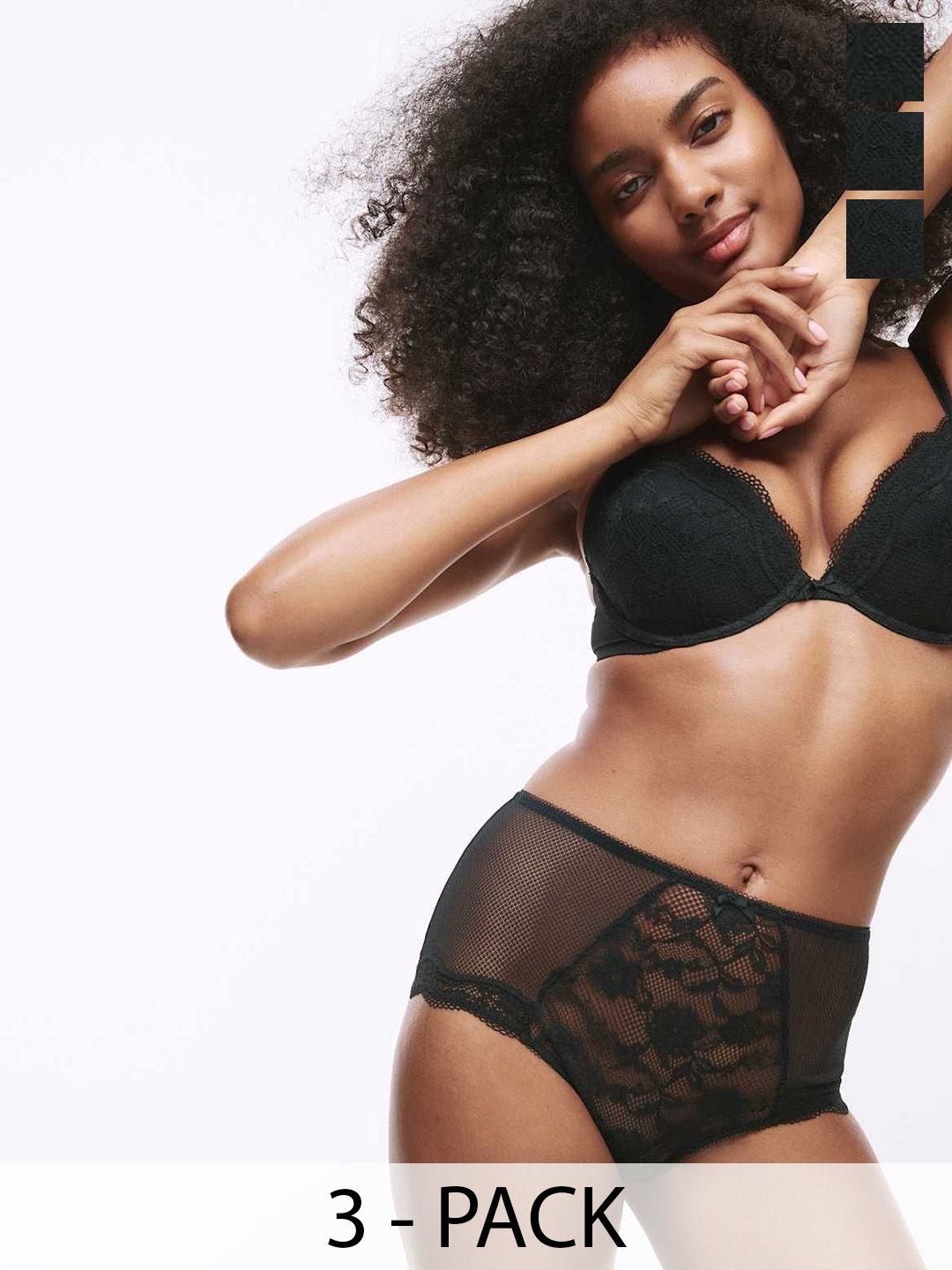 Marks & Spencer Pack Of 3 Jasmine Lace High-Rise Boy Shorts T614959EBLACK-picture-40