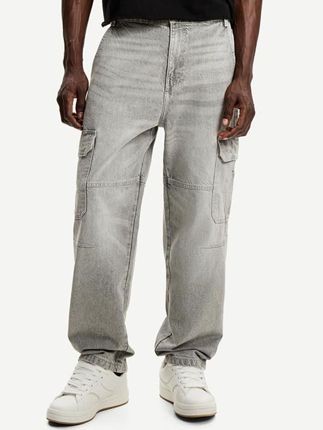 Bershka Men Relaxed Baggy Cargo Jeans-picture-10