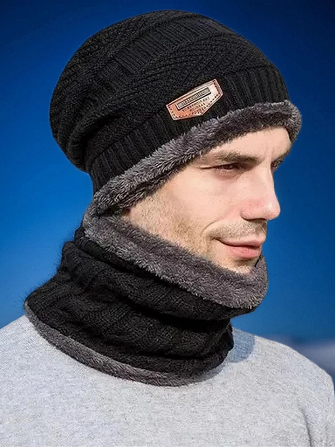 Infispace Unisex Beanie Cap With Neck Warmer-picture-13