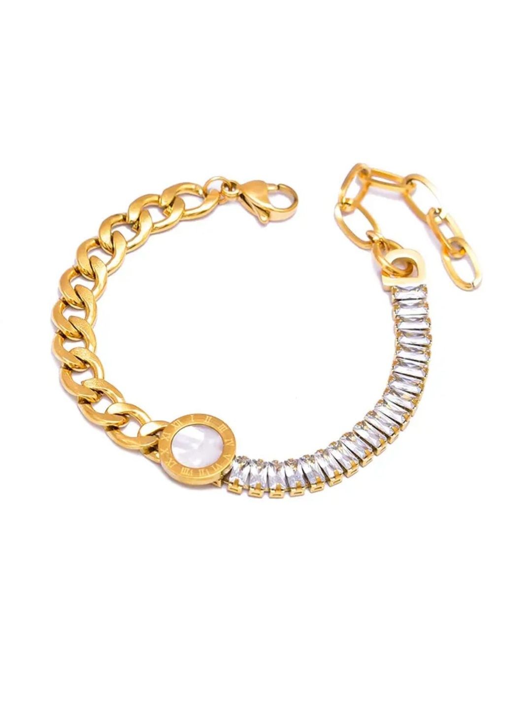 MISS ASTUTE Women Stainless Steel Gold-Plated Mother of Pearl Bracelet-picture-23