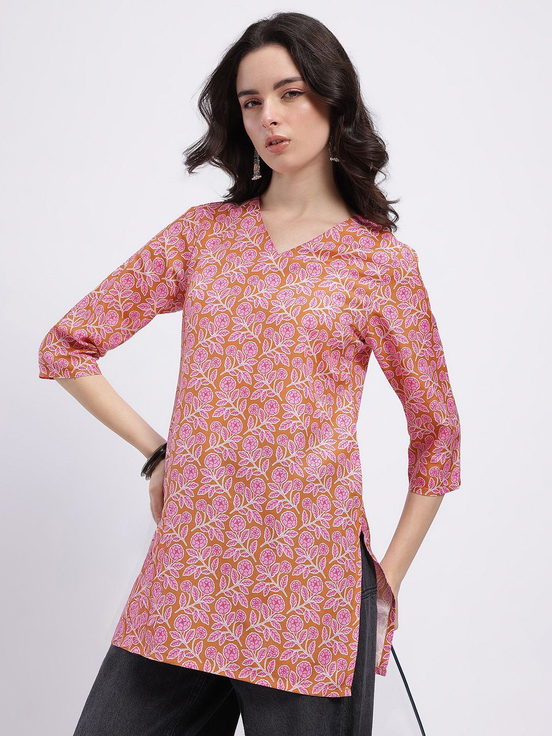 Anouk Rustic Floral Print Kurti-image-11