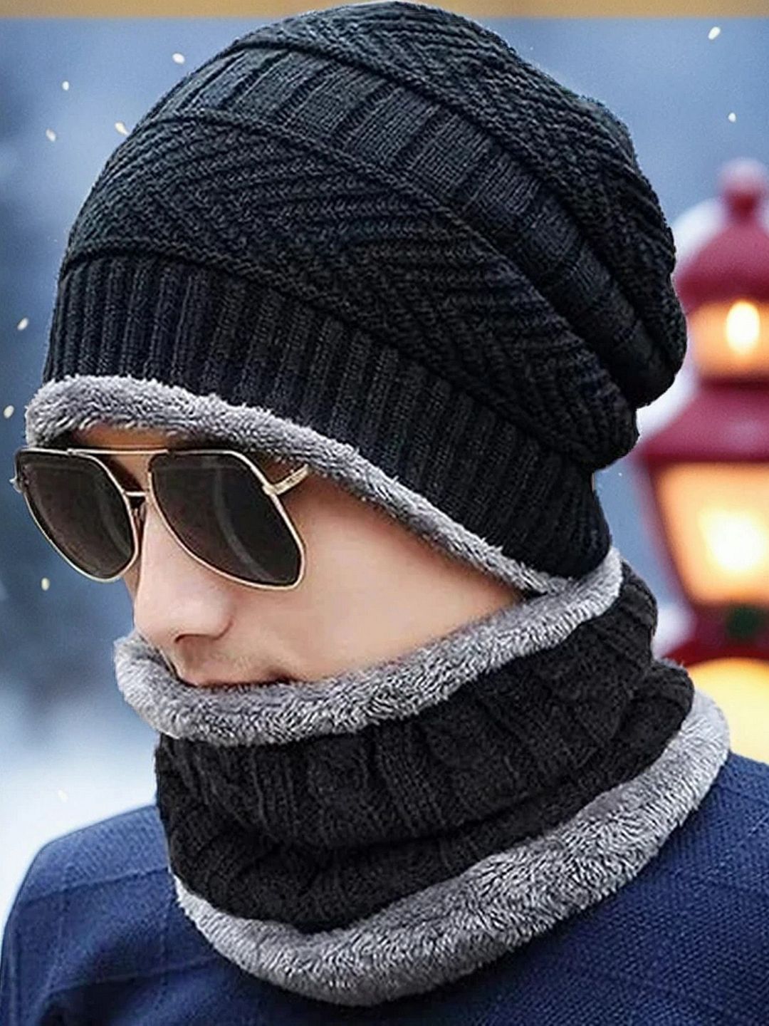 Infispace Unisex Woollen Beanie With Neck Warmer-picture-15