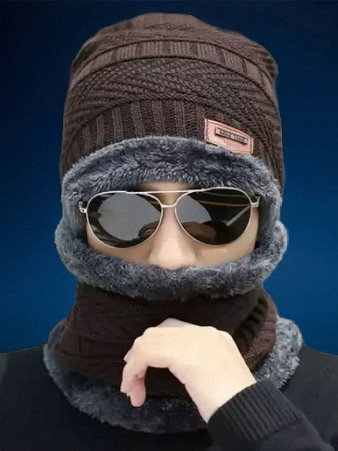 Infispace Unisex Woollen Beanie With Neck Warmer-picture-43