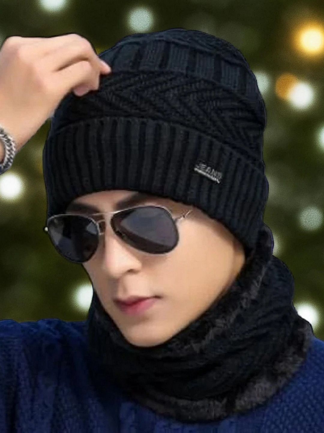 Infispace Self Design Woolen Beanie-image-28