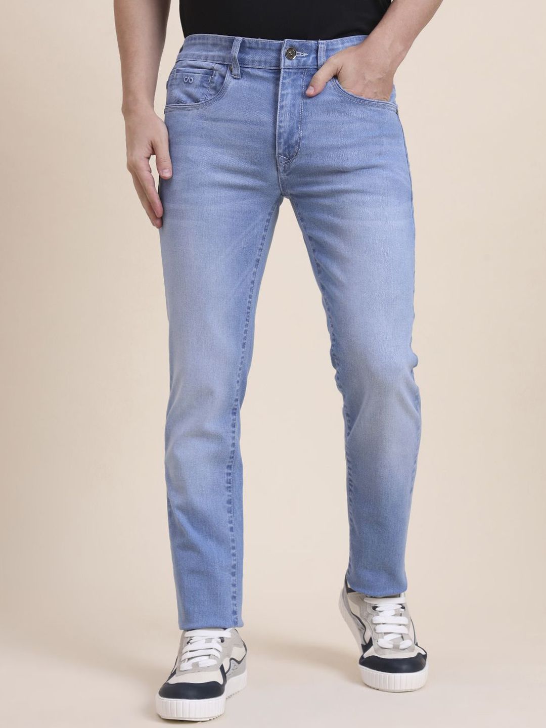 JADE BLUE Men Slim Fit High-Rise Light Fade Stretchable Jeans-picture-14