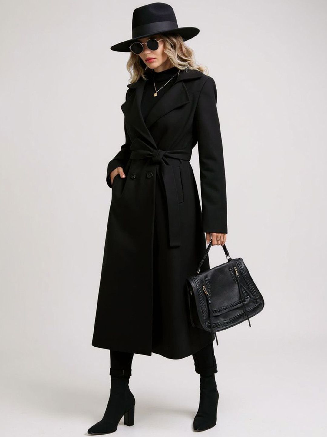 Mast & Harbour Double Collar Woollen Long Coat-picture-24