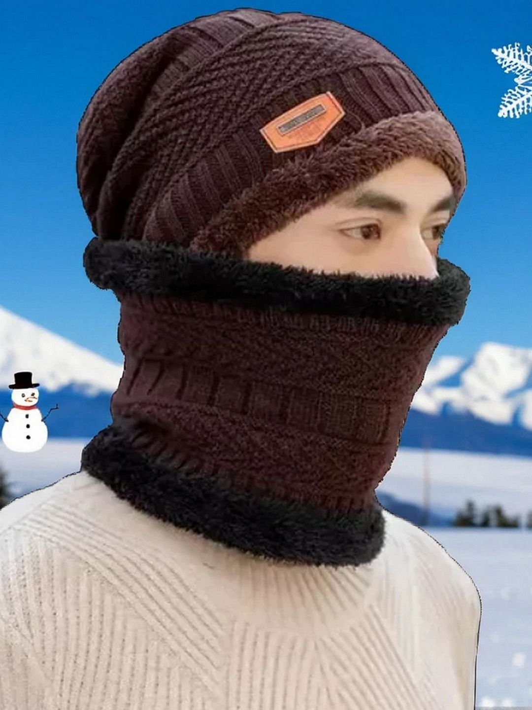 Infispace Unisex Woollen Beanie With Neck Warmer-picture-20