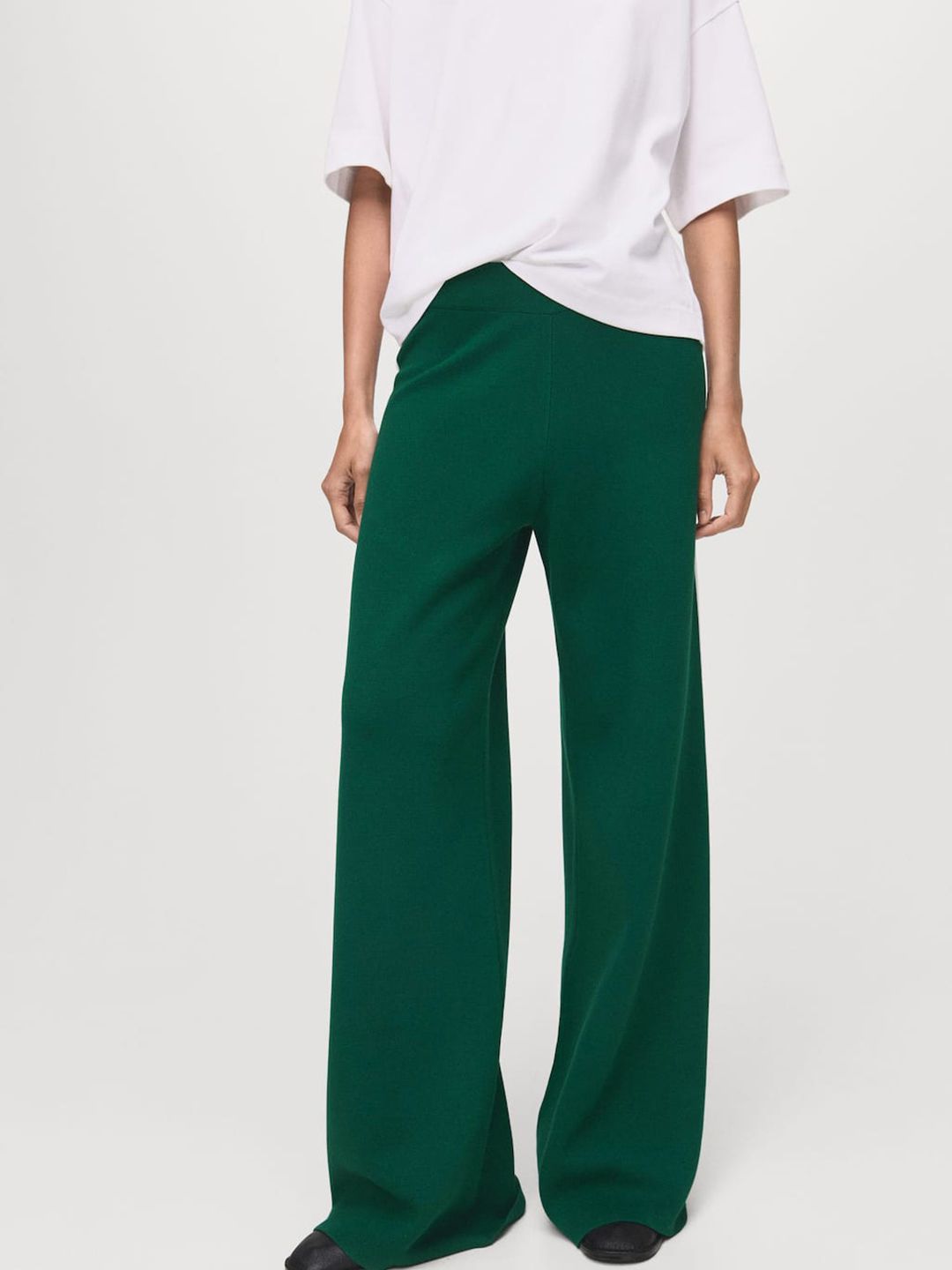 MANGO Women Straight Fit Side Stripe Trousers
