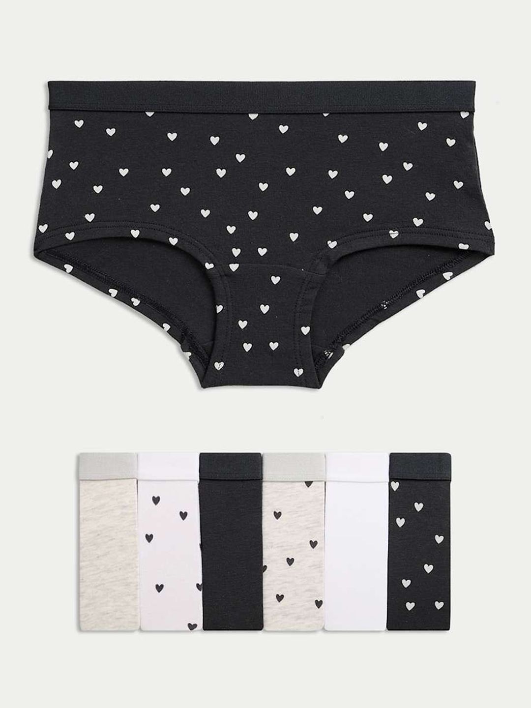 Marks & Spencer Girls Pack Of 7 Printed Mid-Rise Hipster Briefs-picture-57