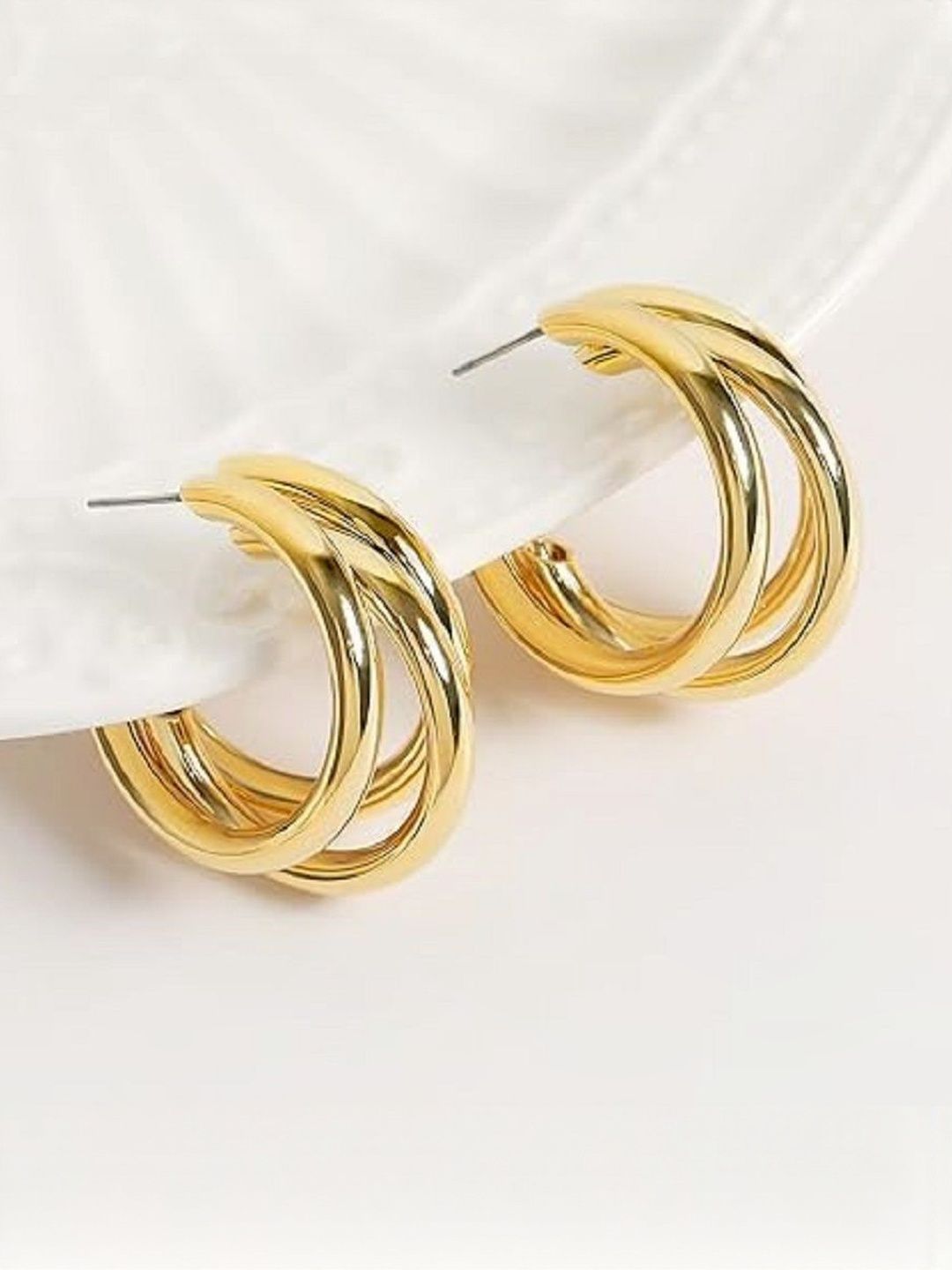 TheVineGirl Gold-Plated Alloy Contemporary Half Hoop Earrings-picture-25