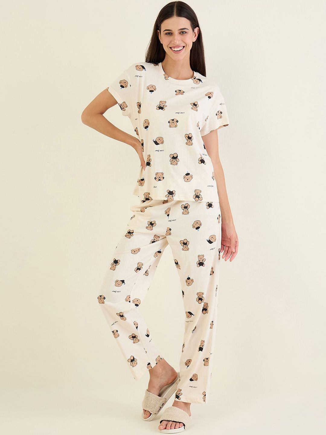 Sweet Dreams Women Printed Round Neck Night suit-picture-43