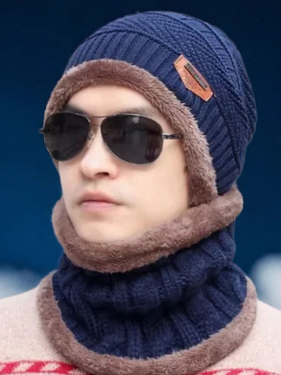 Infispace Unisex Beanie Knitted Cap With Neck Warmer-picture-27