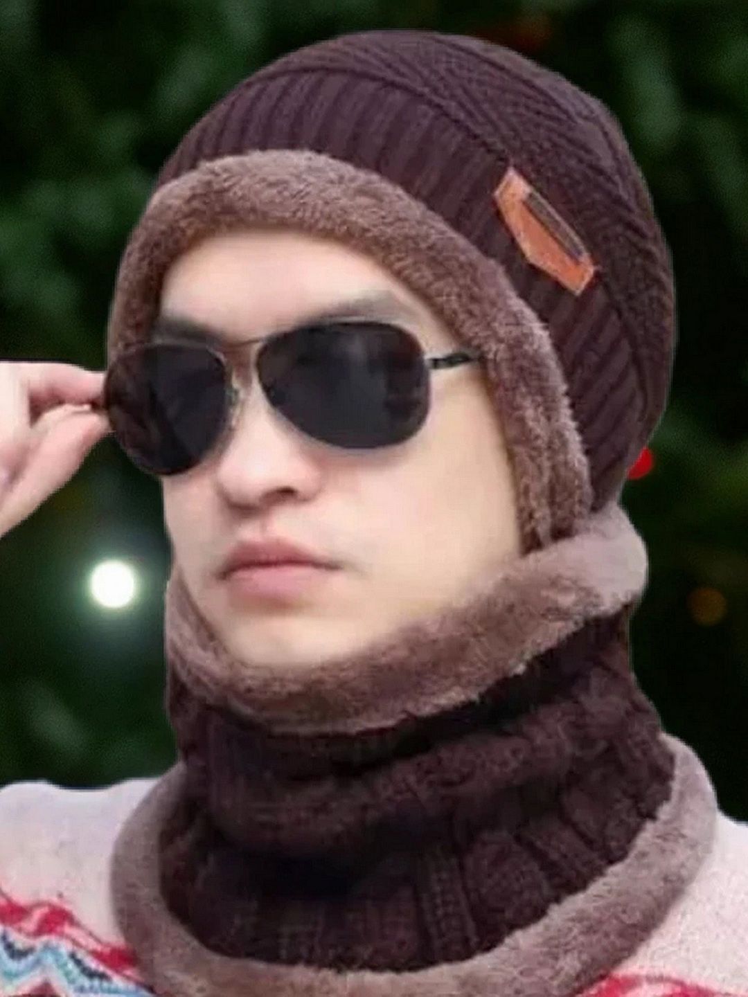 Infispace Men Woollen Beanie Cap With Neck Warmer-picture-17