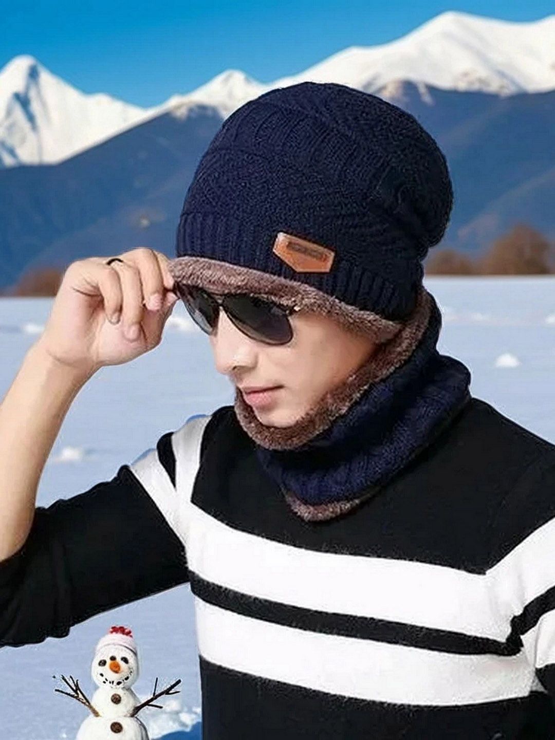 Infispace Men Woollen Beanie With Neck Warmer-picture-49